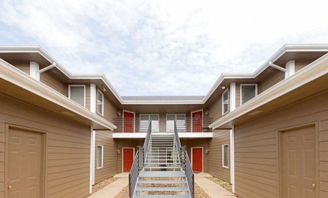 Center-building courtyard with private entrances